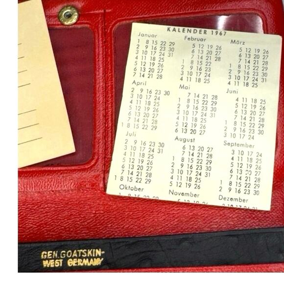 Vintage Goatskin Leather Kisslock Wallet 1960s Original Paperwork RICO Ostrich - Picture 6 of 10